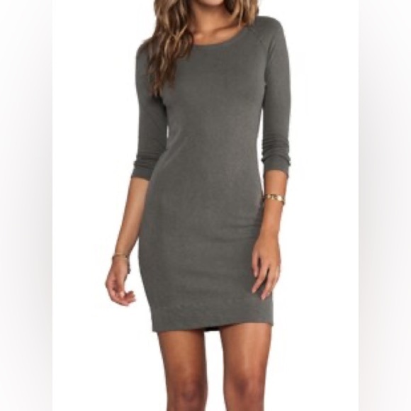 Poof Versatile Heathered Gray Bodycon Dress Casual Mini Stretch Size Medium - Picture 5 of 12